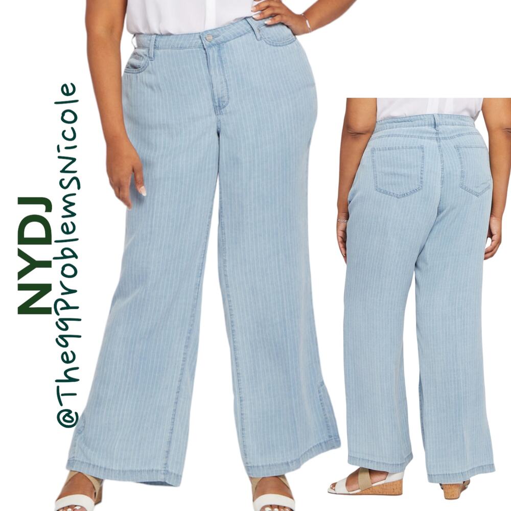 NYDJ Teresa Wide Leg Pinstripe Jeans size 20W